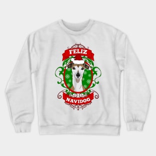 Feliz Navidog Christmas Puppy Santa Hat Crewneck Sweatshirt